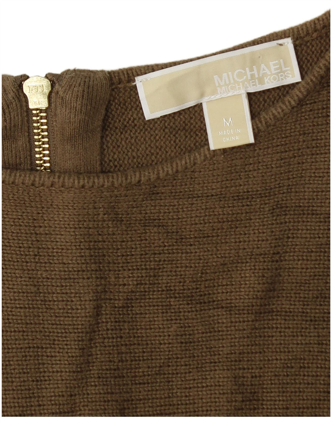 Michael Kors Damen-Pullover mit U-Boot-Ausschnitt, Gr. 14, mittleres Khaki