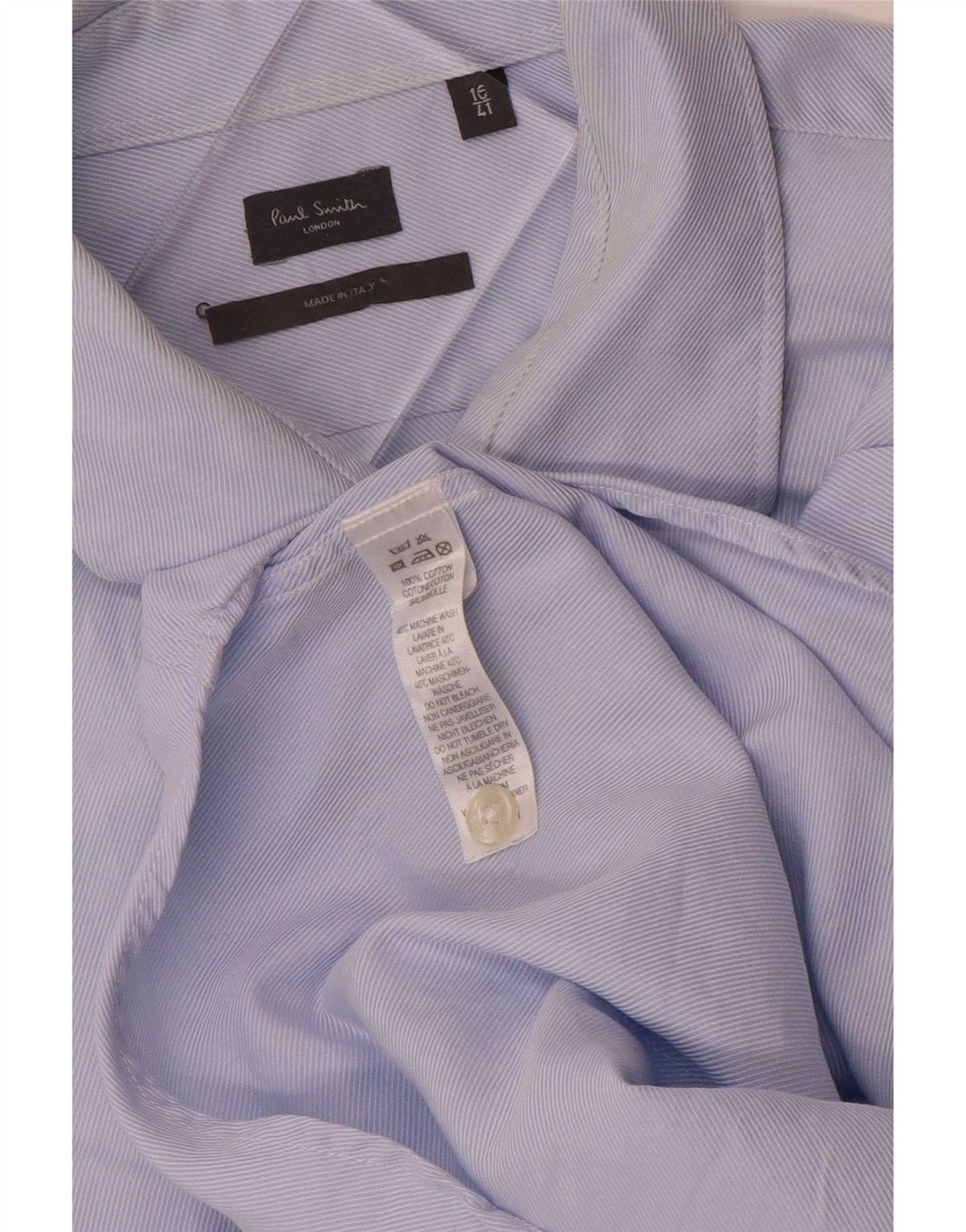 Paul Smith Herrenhemd Größe 41 16 Große blaue Nadelstreifen-Baumwolle