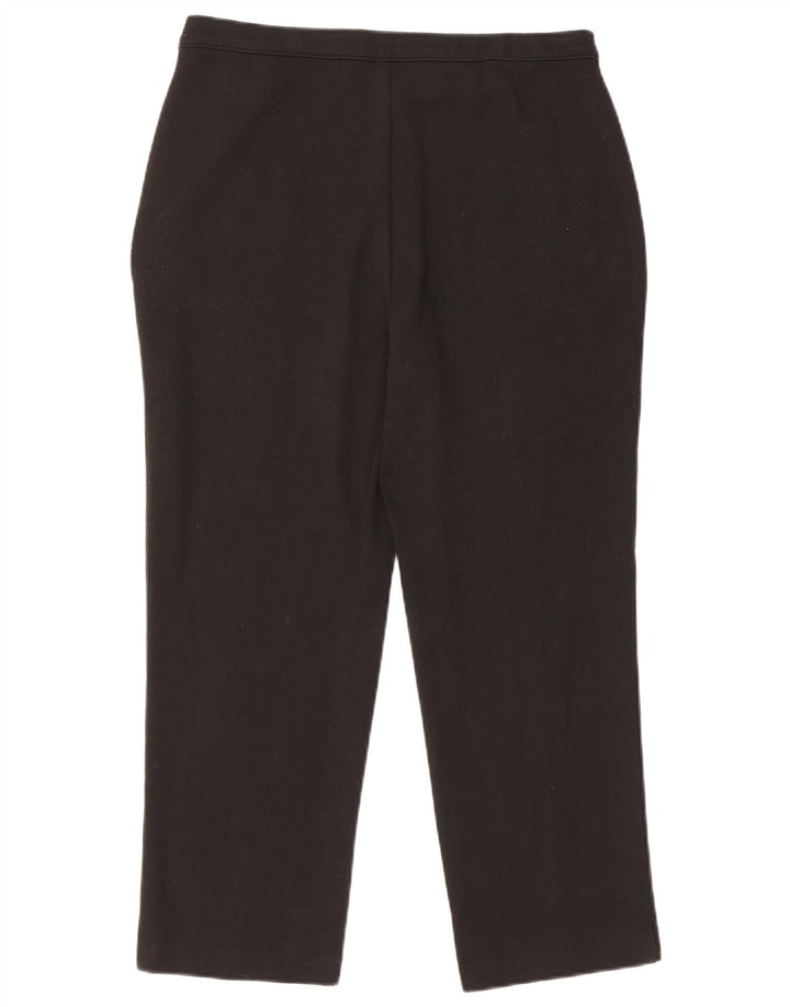 Marks & Spencer Damen gerade geschnittene Hose UK 12 Medium W30 L24 Schwarz