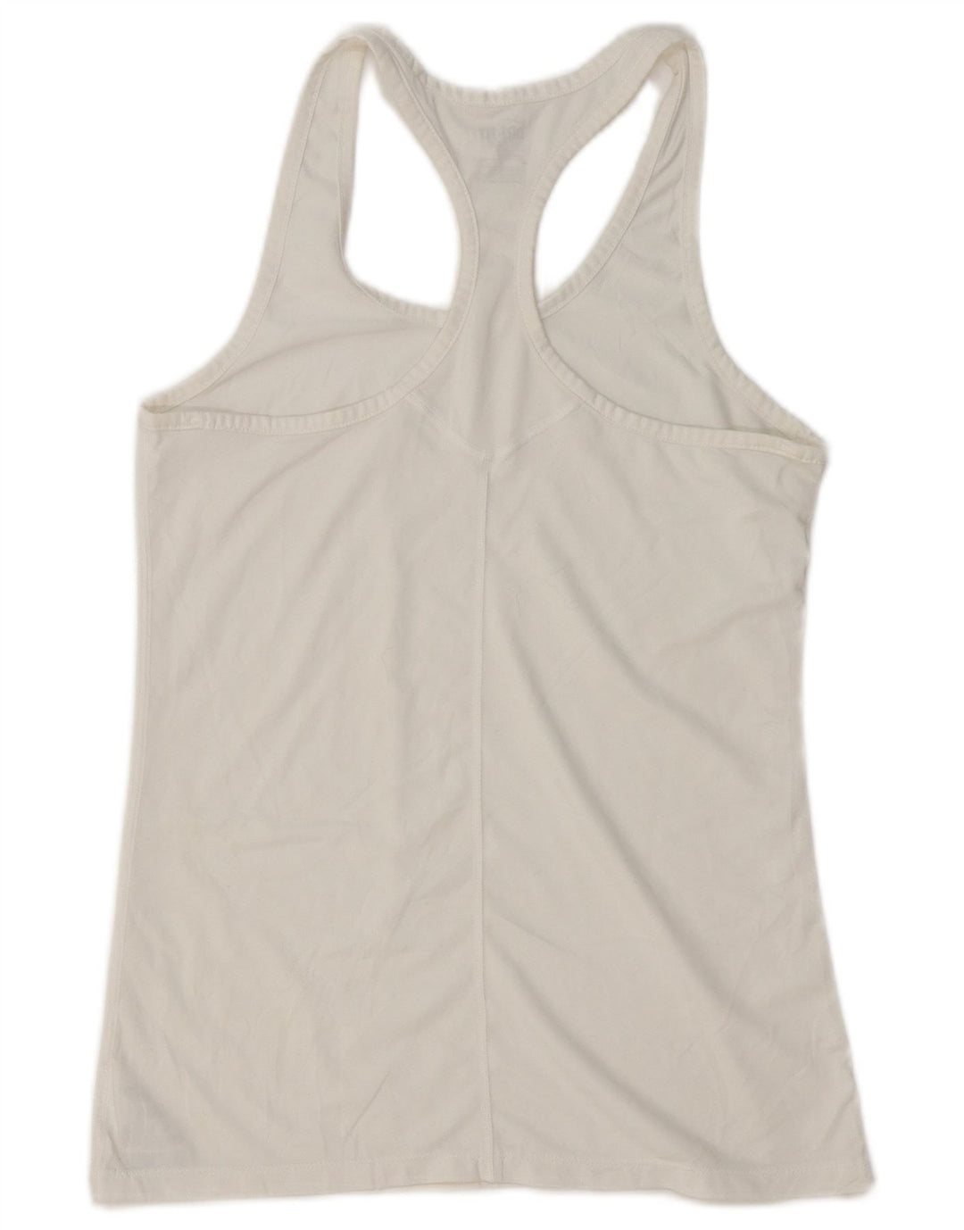 NIKE Damen Dri Fit Slim Fit Trägershirt UK 12 Mittelweißes Polyester