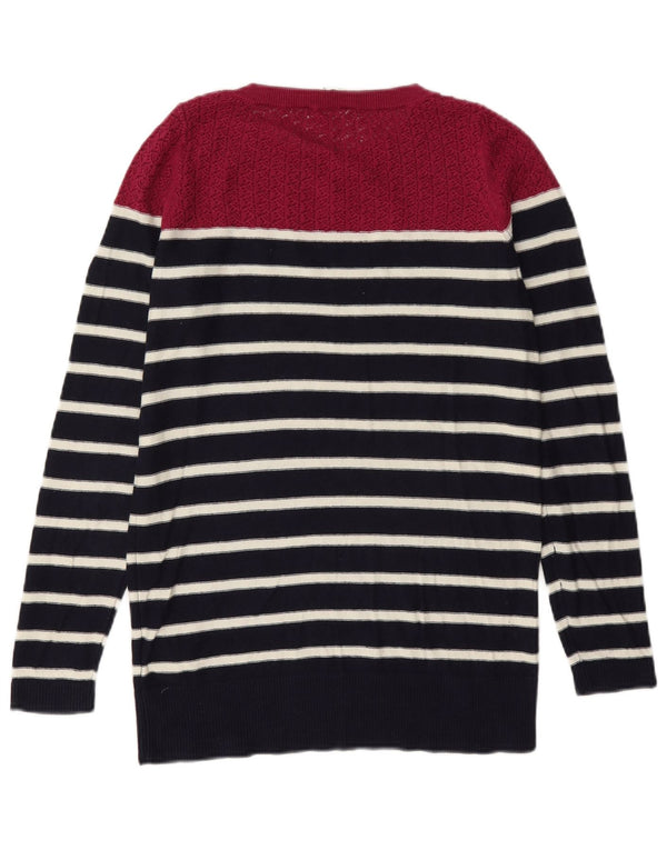 Oasis Damen-Pullover mit U-Boot-Ausschnitt, Gr. 6, XS, Marineblau, gestreift, Baumwolle