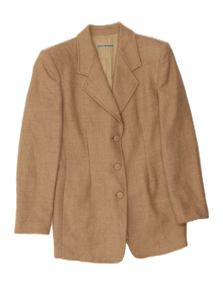 EMPORIO ARMANI Womens 3 Button Blazer Jacket IT 44 Medium Beige Vintage Emporio Armani and Second-Hand Emporio Armani from Messina Hembry 