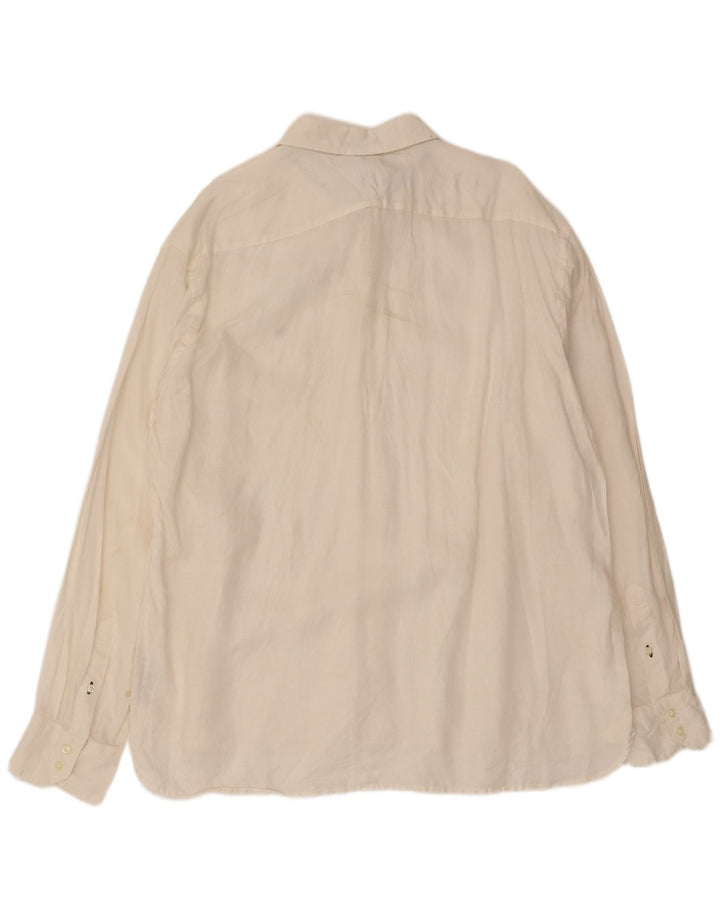 Tommy Hilfiger Herrenhemd 2XL Weiß Leinen