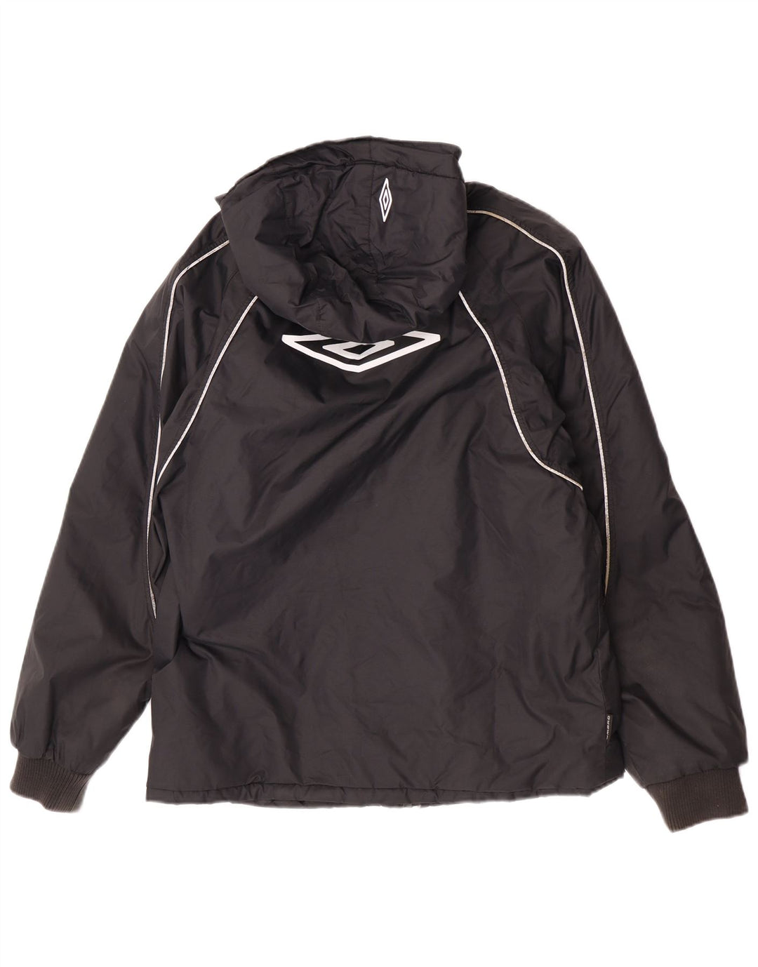 Umbro Herren-Windbreakerjacke mit Kapuze, UK 36, Small, schwarzes Nylon