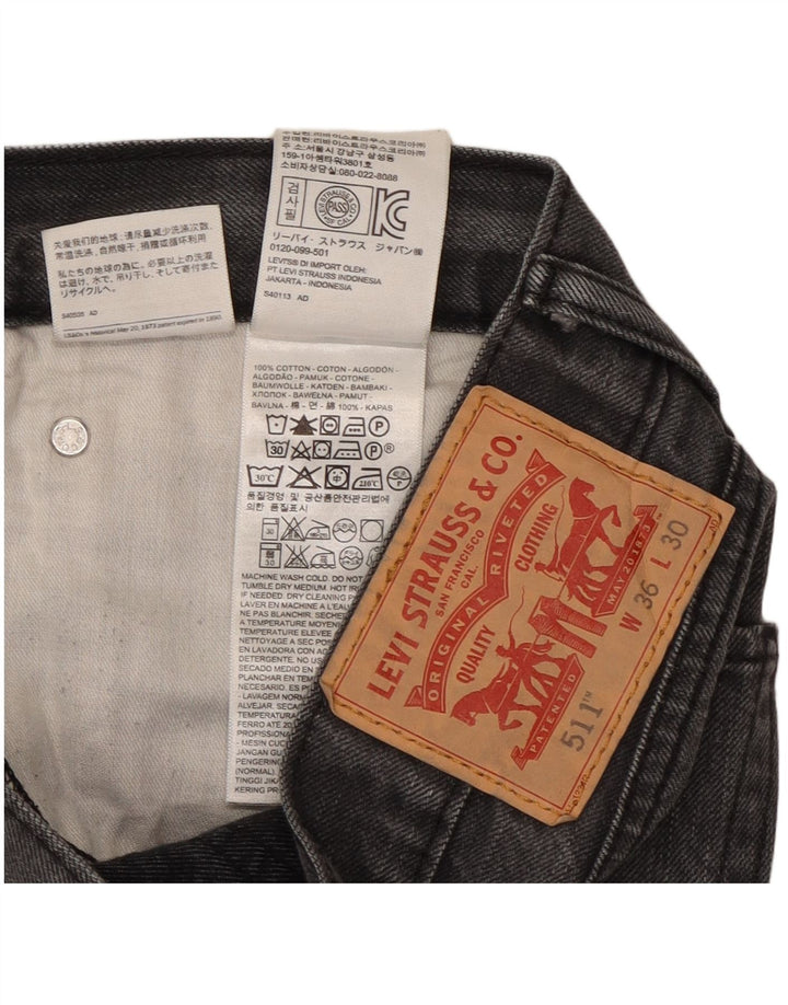 Levi's Herren 511 Slim Jeans W36 L28 Graue Baumwolle