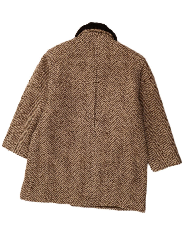 Vintage Herren Mantel UK 42 XL Braun Chevron