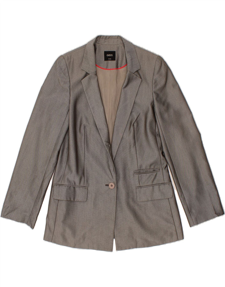 OASIS Womens 1 Button Blazer Jacket UK 10 Small Grey Vintage Oasis and Second-Hand Oasis from Messina Hembry 