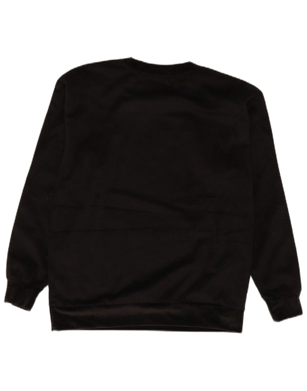 Adidas Damen Übergroßer Velours-Sweatshirt-Pullover UK 6 XS Schwarz Polyester
