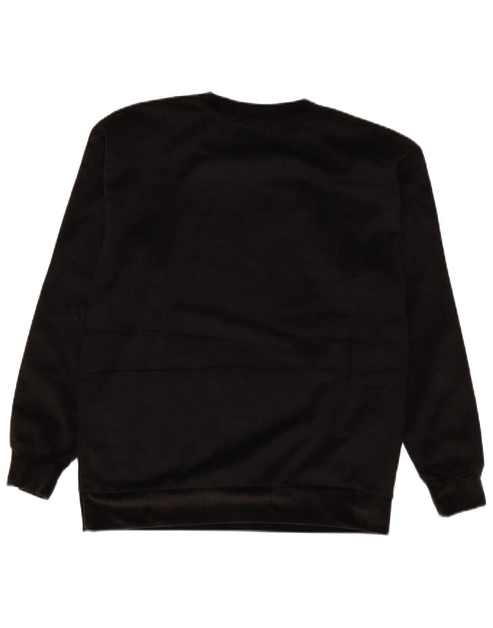 Adidas Damen Übergroßer Velours-Sweatshirt-Pullover UK 6 XS Schwarz Polyester