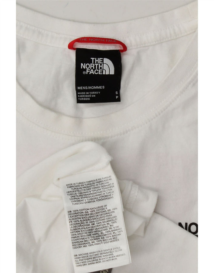 THE NORTH FACE Mens Graphic T-Shirt Top Small White Cotton