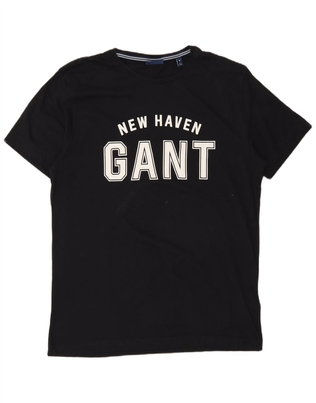 Gant Herren New Haven Graphic T-Shirt Top Mittelschwarze Baumwolle