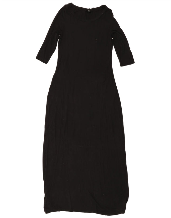 MOSSIMO Damen-Maxikleid mit 3/4-Ärmeln, Größe S, Schwarz, Viskose