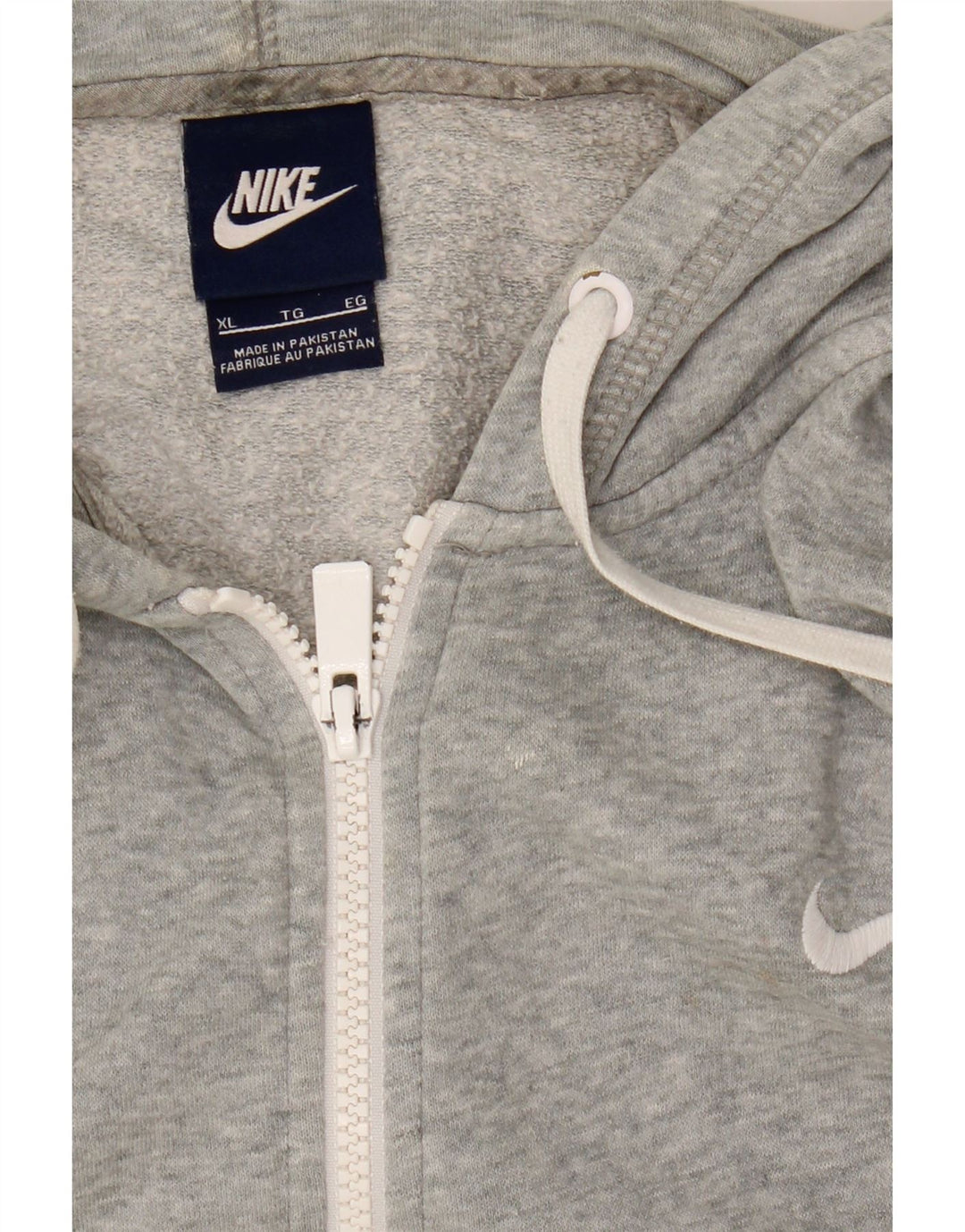 NIKE Mens Zip Hoodie Sweater XL Grey Cotton Vintage Nike and Second-Hand Nike from Messina Hembry 
