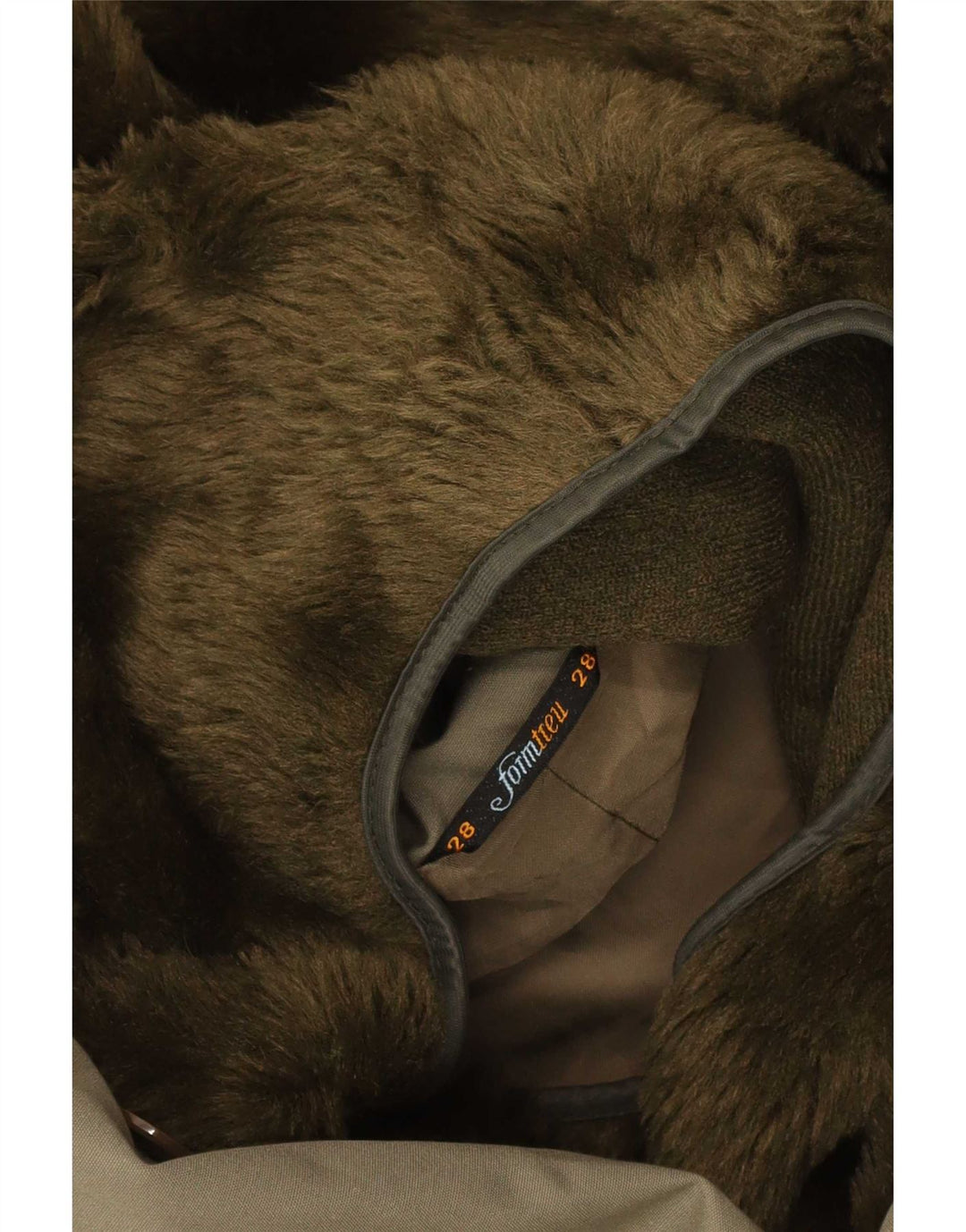 Formtreu Herren-Parka mit Kapuze, Größe 40, Khaki