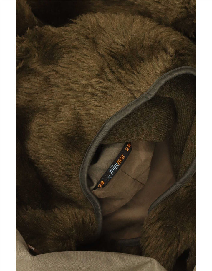 Formtreu Herren-Parka mit Kapuze, Größe 40, Khaki