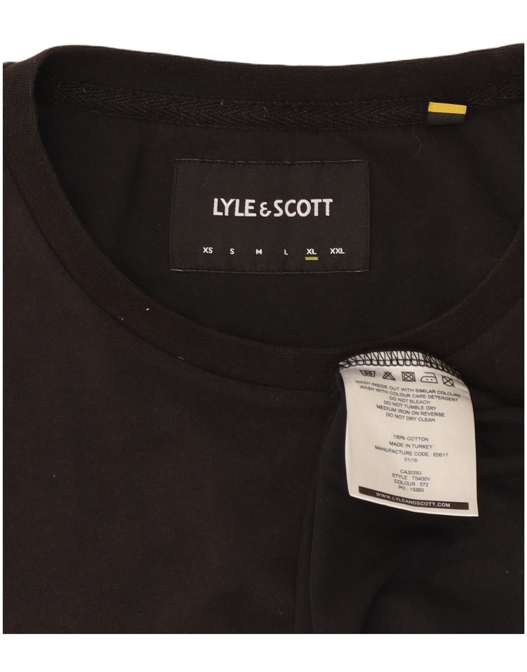 Lyle & Scott Herren T-Shirt Top XL Schwarz Baumwolle