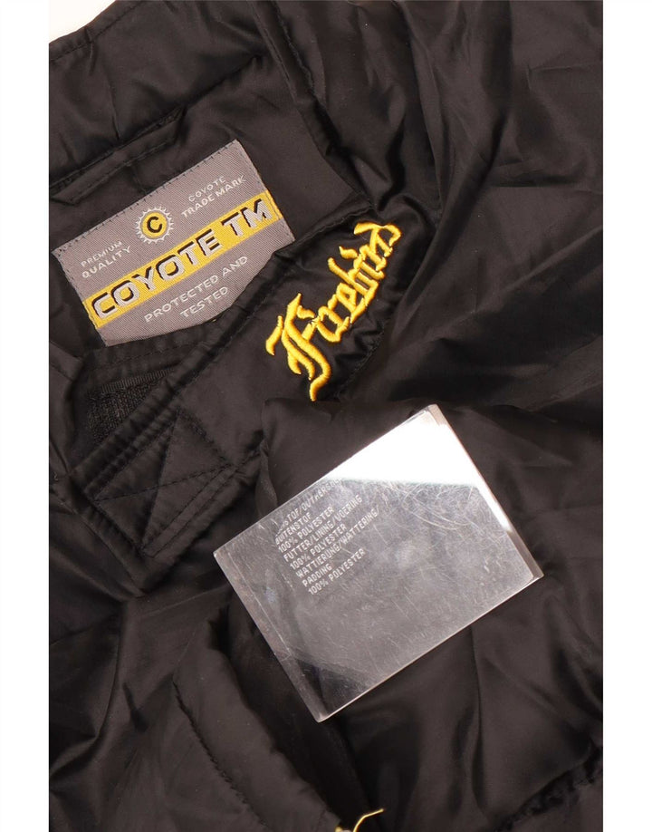 Vintage Herren-Windbreaker-Jacke mit Grafik, Größe 56/58, 3XL, Schwarz, Farbblock