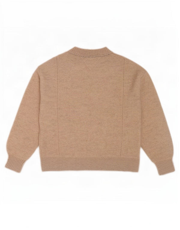 Tommy Hilfiger Rollkragenpullover für Mädchen, 11–12 Jahre, beige Wolle