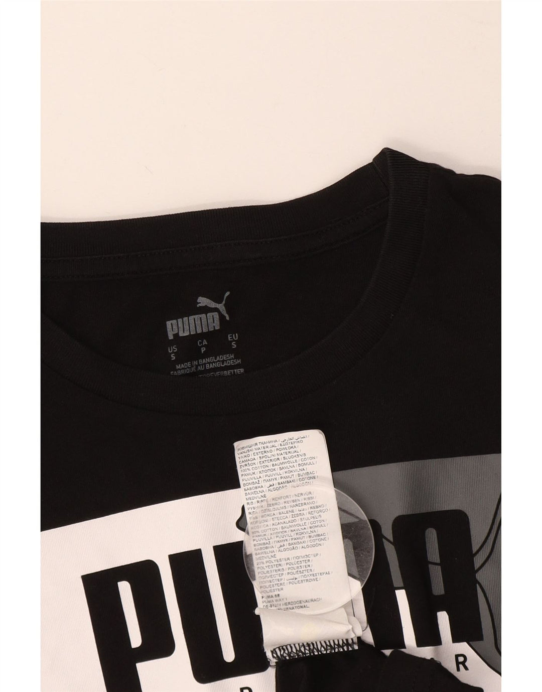 PUMA Herren Graphic T-Shirt Top Small Schwarz Baumwolle