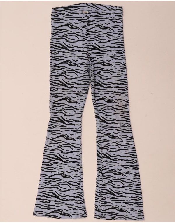 Marks & Spencer Flare-Leggings für Mädchen, 12–13 Jahre, blaue Baumwolle mit Animal-Print