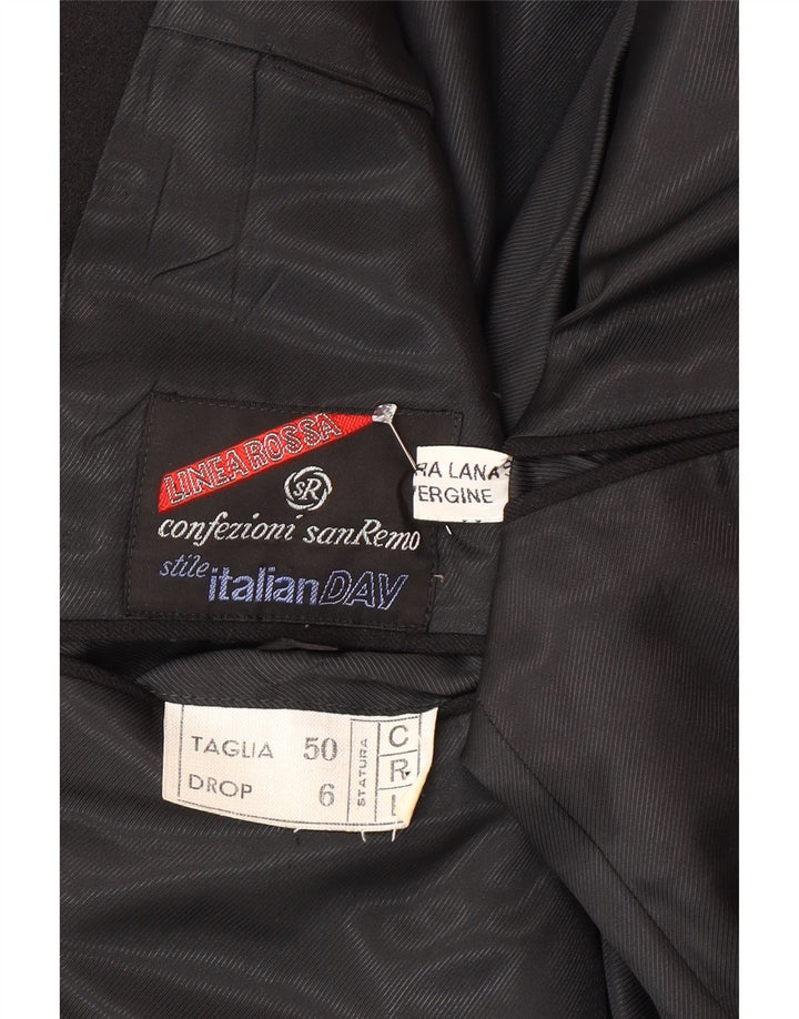 San Remo Herren-Blazer mit 3 Knöpfen, IT 50, große schwarze Wolle
