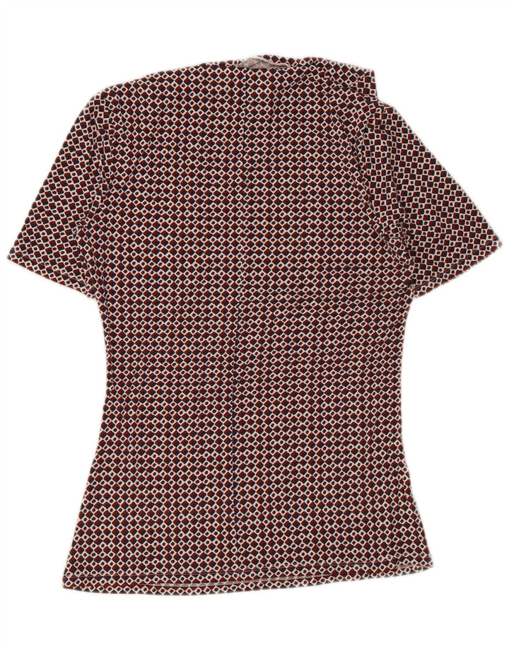 Max Mara Damen Wochenend-Blusenoberteil UK 12 Mittelrot Geometrisch
