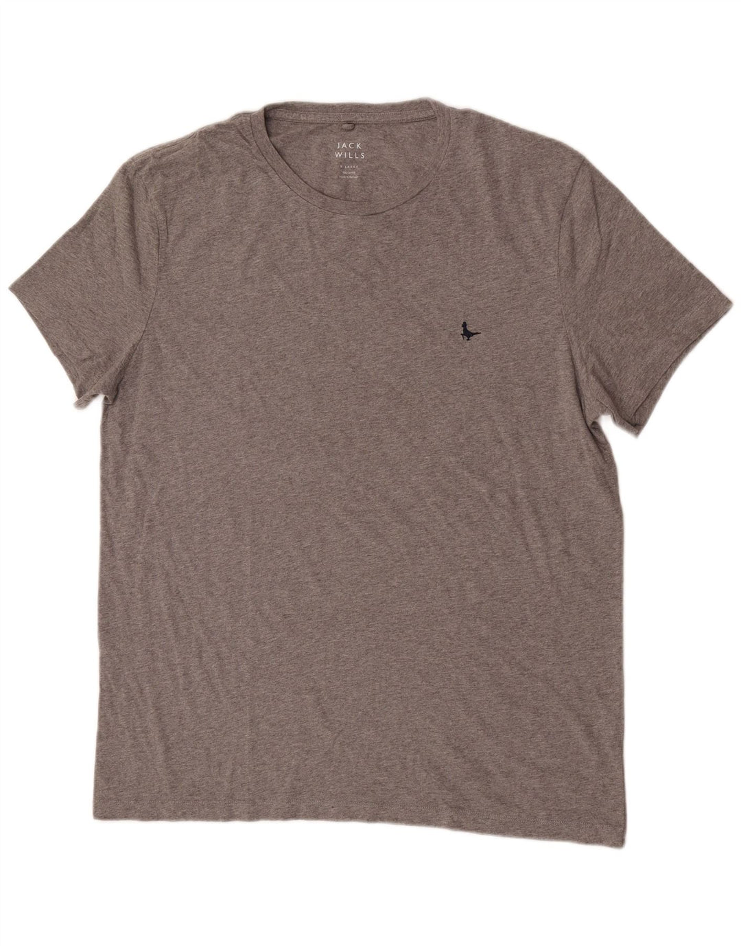 Jack Wills Herren-T-Shirt-Oberteil XL aus grau gesprenkelter Baumwolle