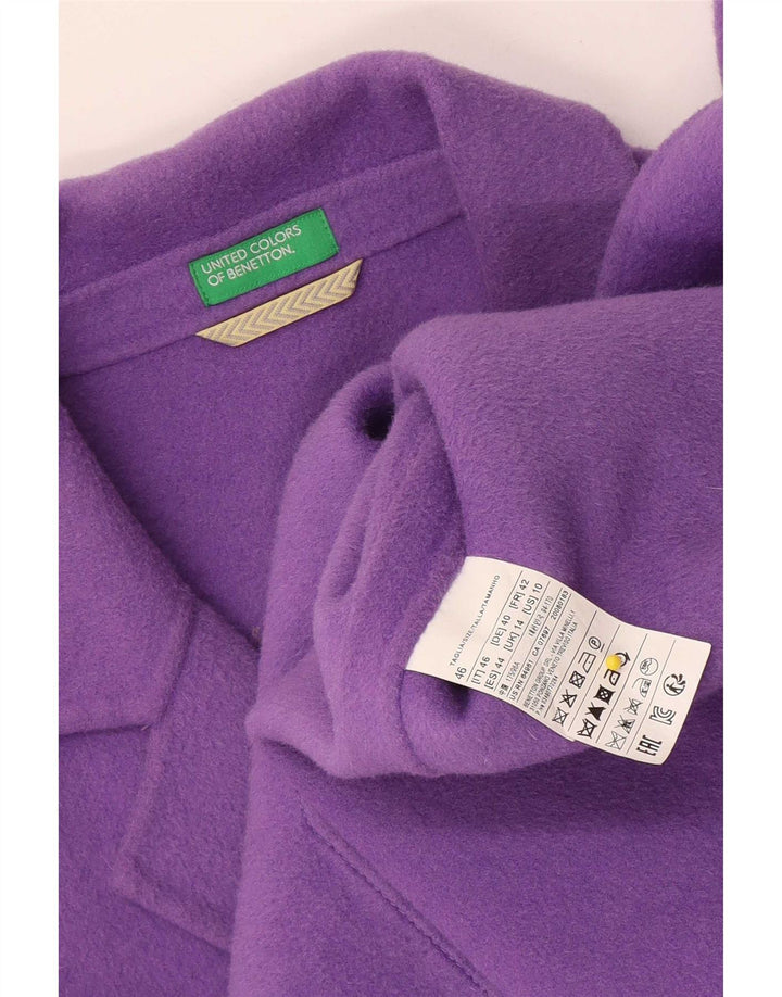 Benetton Damenmantel UK 14 Large Lila Wolle