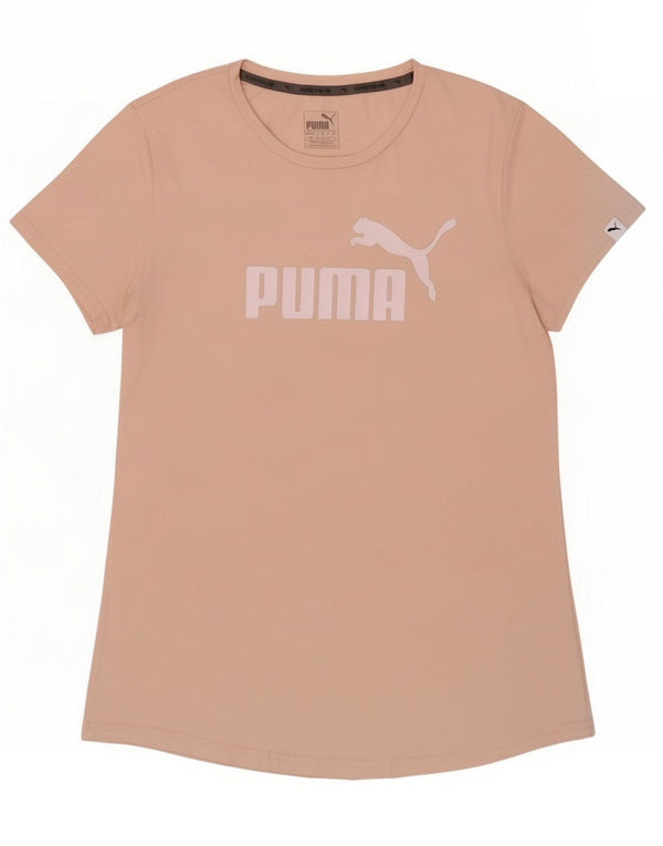 Puma Damen Grafik T-Shirt Top UK 14 Large Rosa Baumwolle