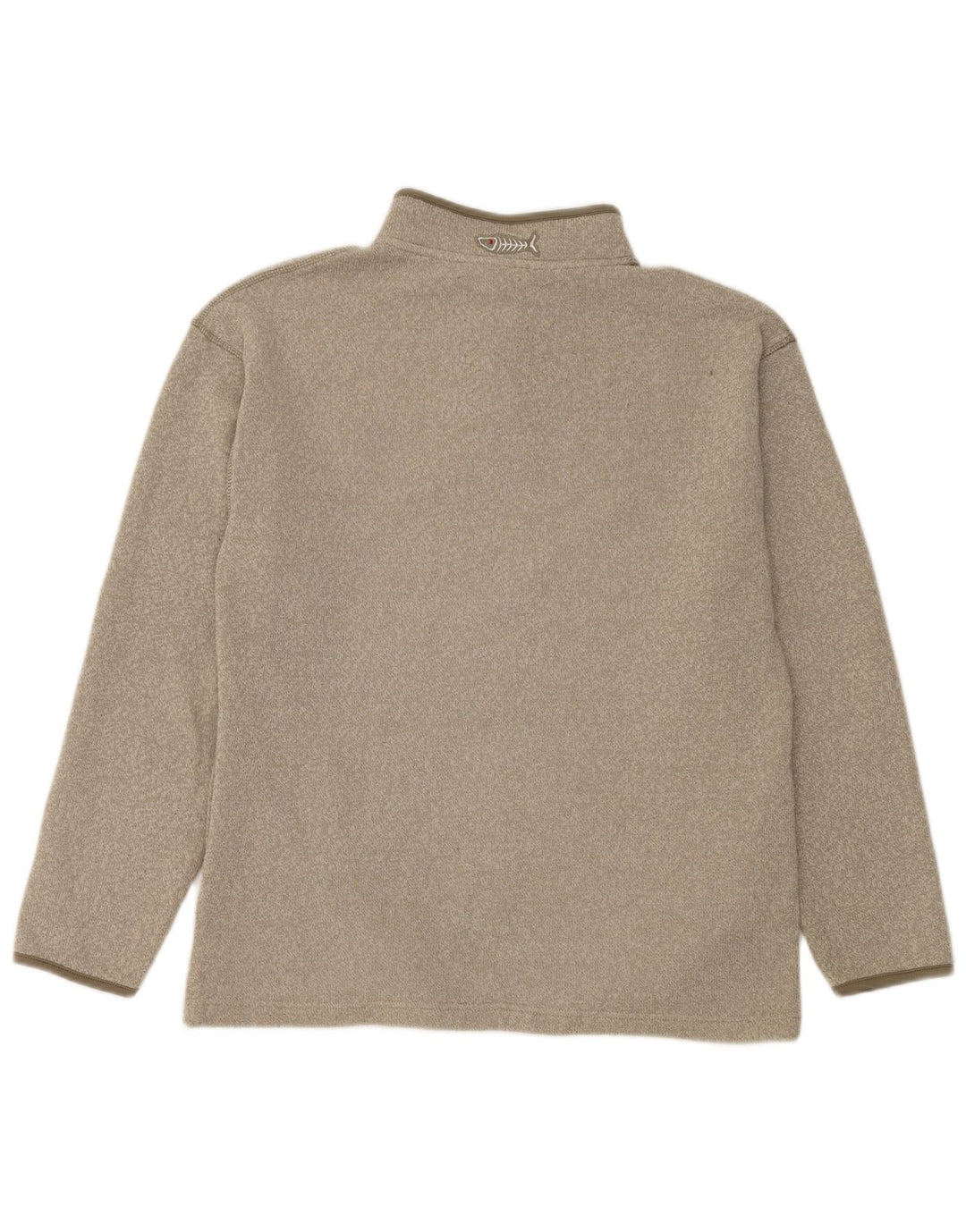 Weird Fish Herren-Pullover mit Reißverschluss am Hals, groß, Khaki, Polyester