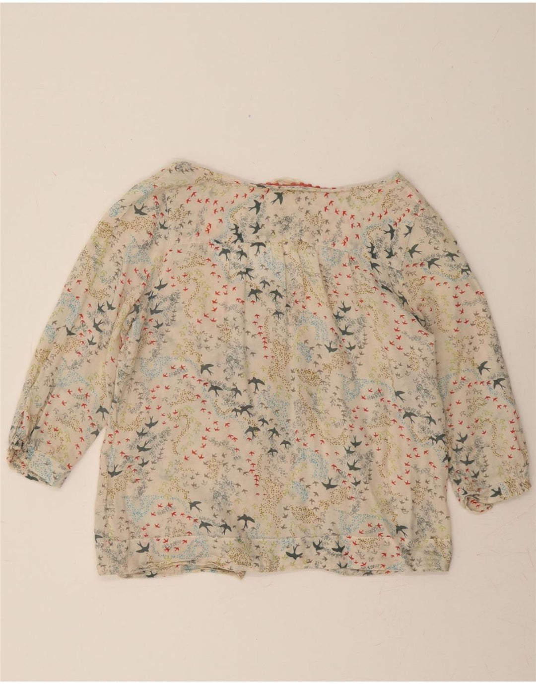 WHITE STUFF Womens Abstract Pattern Blouse Top UK 14 Medium Beige Vintage White Stuff and Second-Hand White Stuff from Messina Hembry 