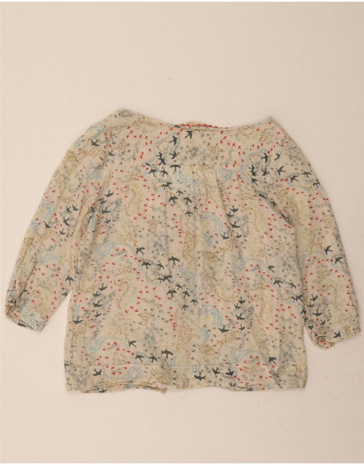 WHITE STUFF Womens Abstract Pattern Blouse Top UK 14 Medium Beige Vintage White Stuff and Second-Hand White Stuff from Messina Hembry 