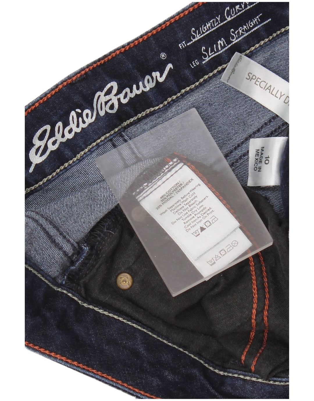 Eddie Bauer Damen Straight Jeans US 10 Large W30 L31 Marineblau