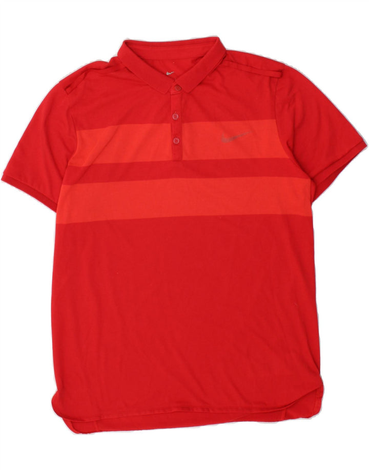 NIKE Mens Dri Fit Polo Shirt Large Red Polyester Vintage Nike and Second-Hand Nike from Messina Hembry 