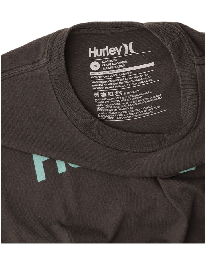 HURLEY Damen-T-Shirt mit klassischer Passform, Grafik, UK 18, mittelgraue Baumwolle