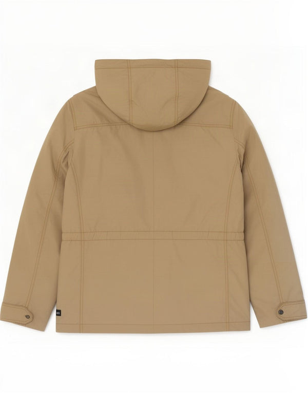 Zara Damen-Windbreakerjacke mit Kapuze, UK 16, Größe L, Beige, Nylon
