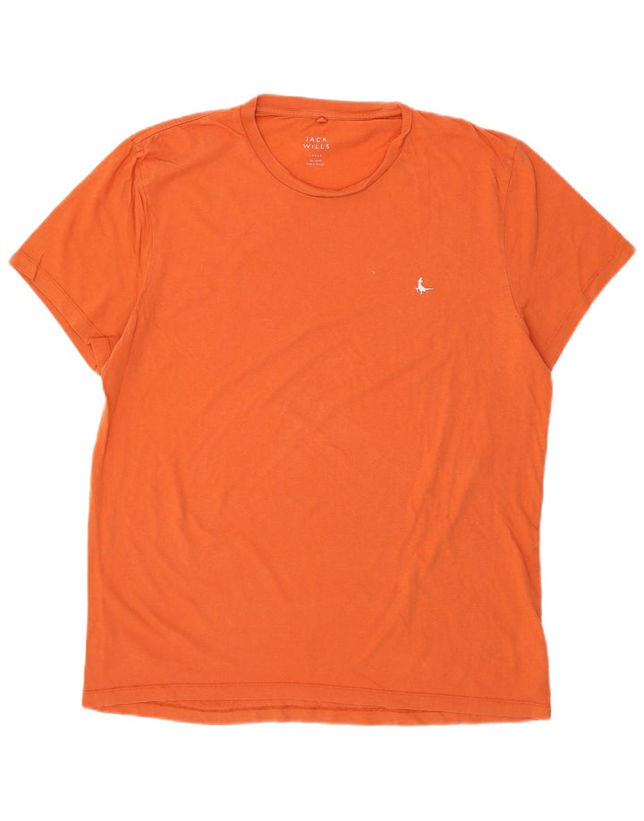 JACK WILLS Herren T-Shirt Top Large Orange Baumwolle