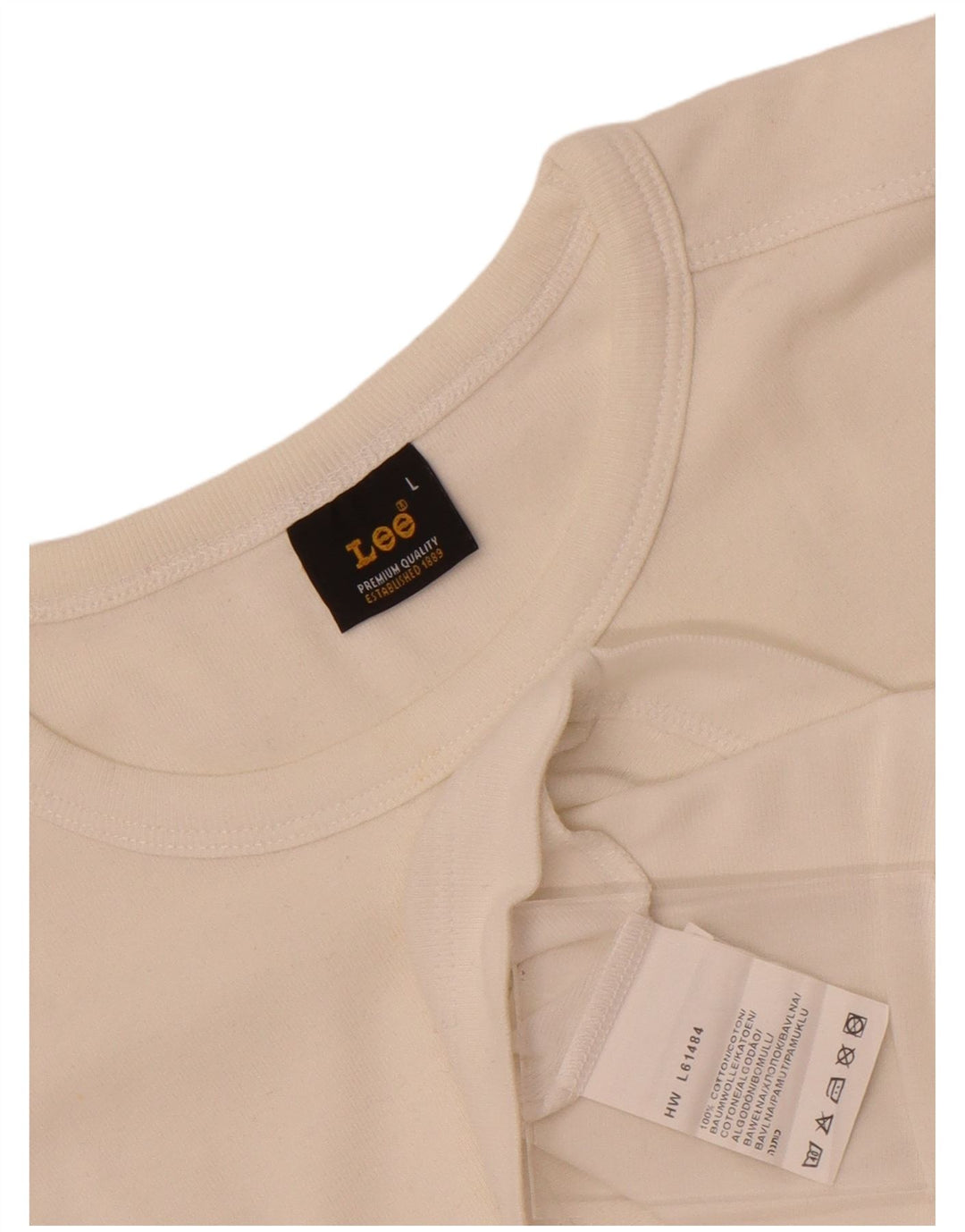 Lee Damen T-Shirt Top UK 14 Large Weiße Baumwolle
