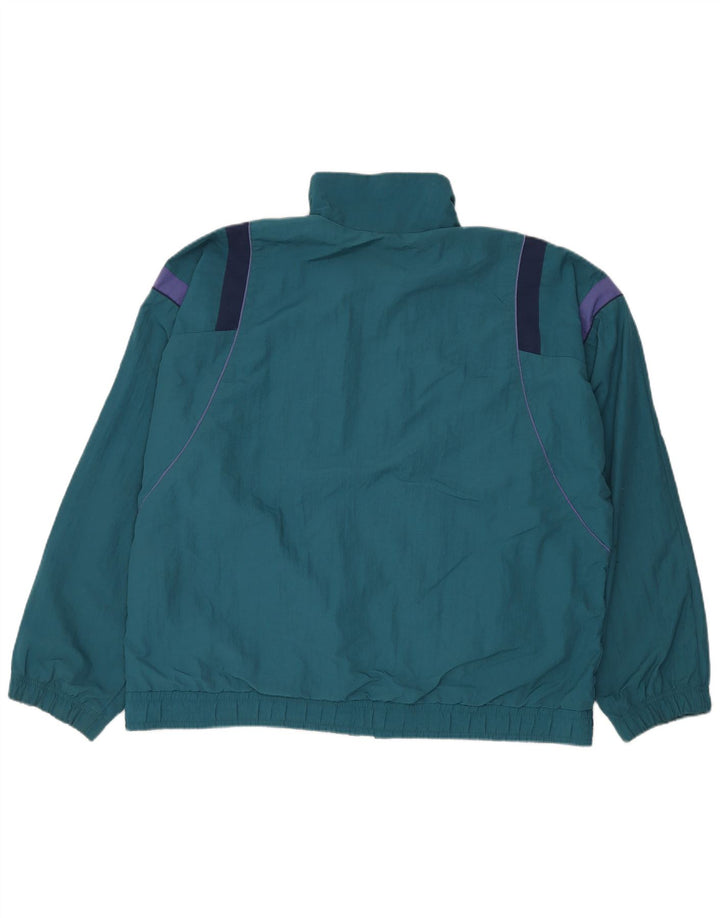 Vintage Herren-Trainingsanzug mit lockerer Passform, Jacke, groß, blau, Farbblock