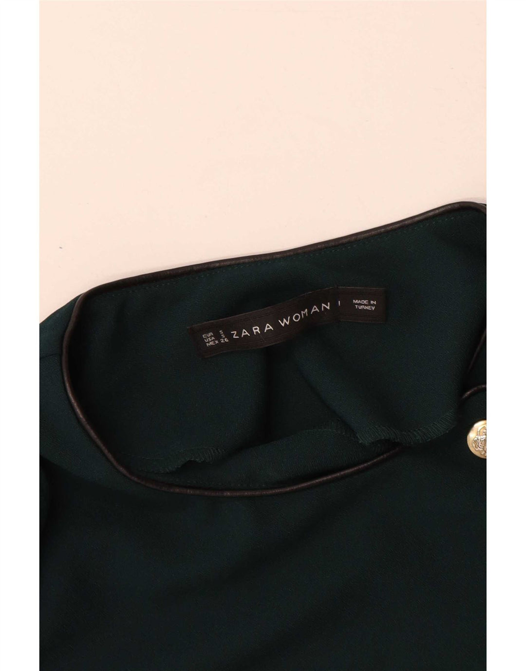 Zara Damen Langarm-Etuikleid UK 10 Small Grün Polyester