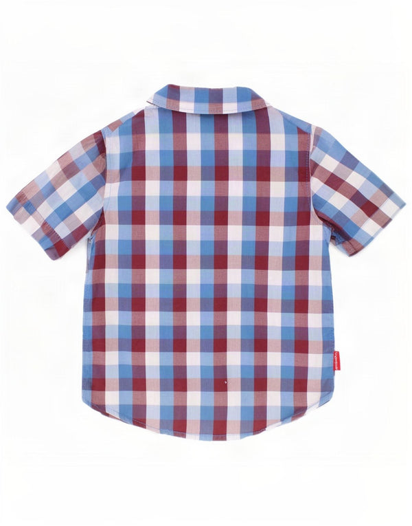Wrangler Boys Short Sleeve Shirt 2-3 Years Multicoloured Gingham Cotton
