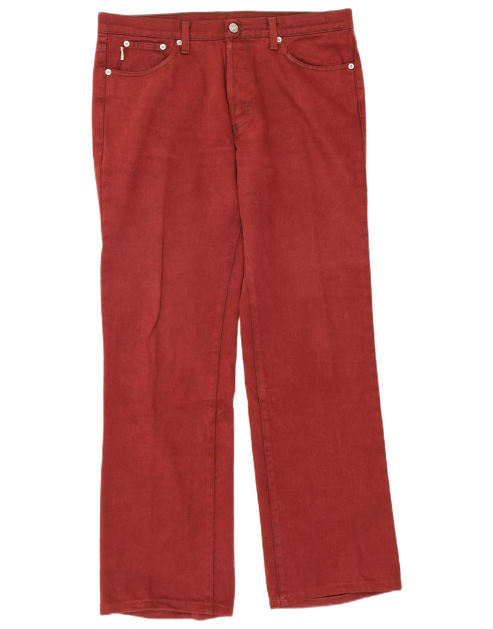 Iceberg Herren Straight Jeans W34 L31 Burgunderrot