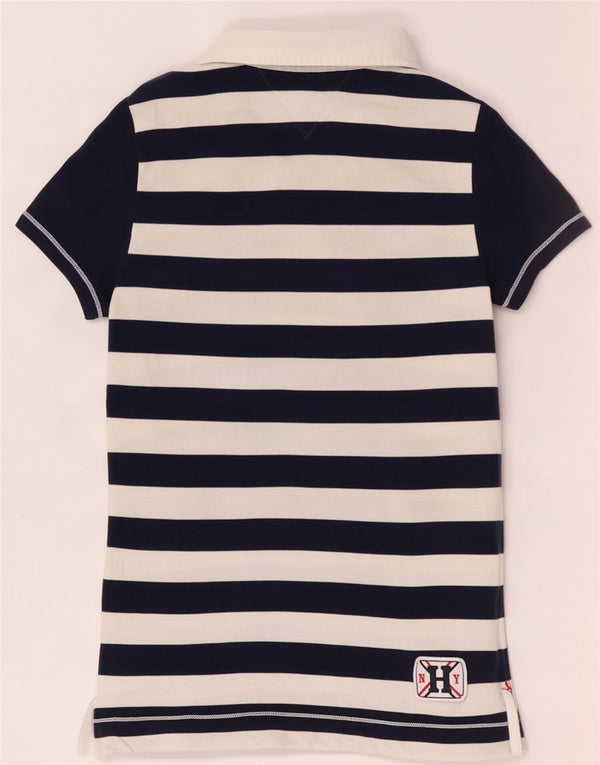 Tommy Hilfiger Rugby-Poloshirt für Damen, UK 10, Größe S, Marineblau, gestreift, Baumwolle