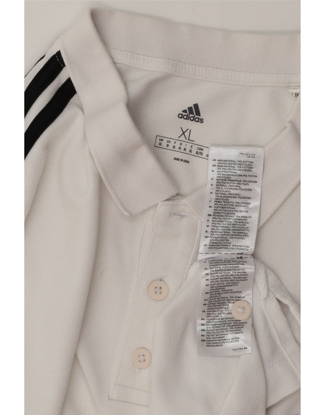 ADIDAS Herren Poloshirt XL Weiße Baumwolle