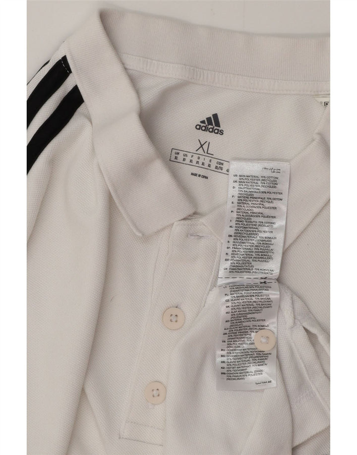 ADIDAS Herren Poloshirt XL Weiße Baumwolle