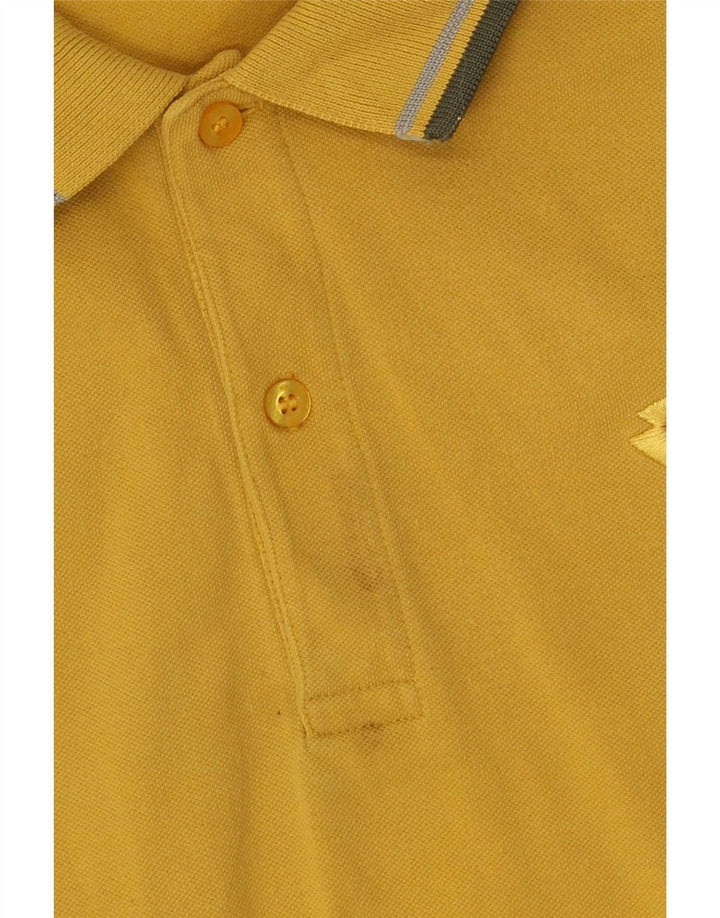 Lotto Herren-Poloshirt, groß, gelb gestreift, Baumwolle