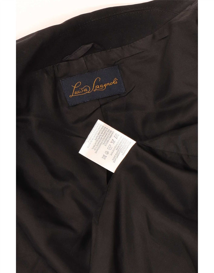 Luisa Spagnoli Damen Blazer Jacke UK 18 XL Schwarze Seide
