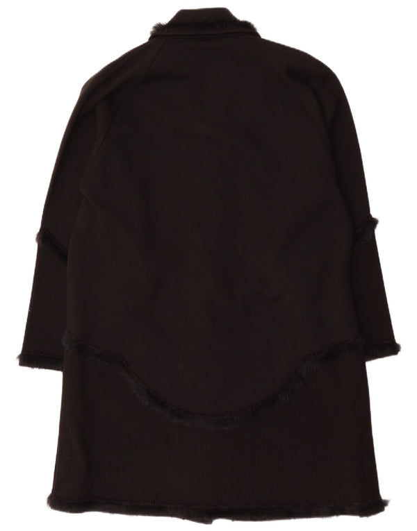 Vintage Damen Strickmantel UK 16 Large Black Classic