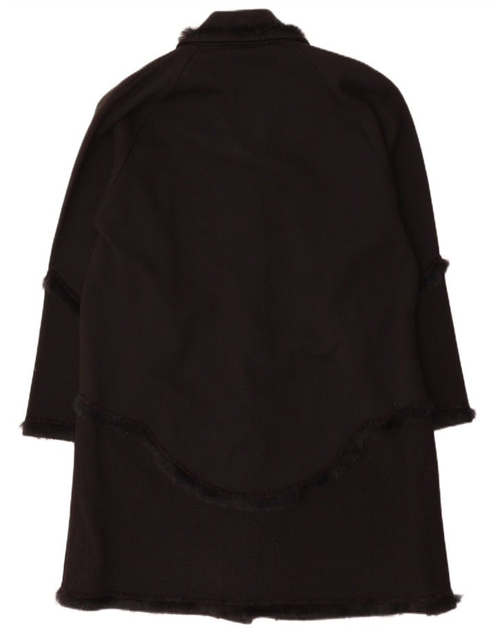 Vintage Damen Strickmantel UK 16 Large Black Classic