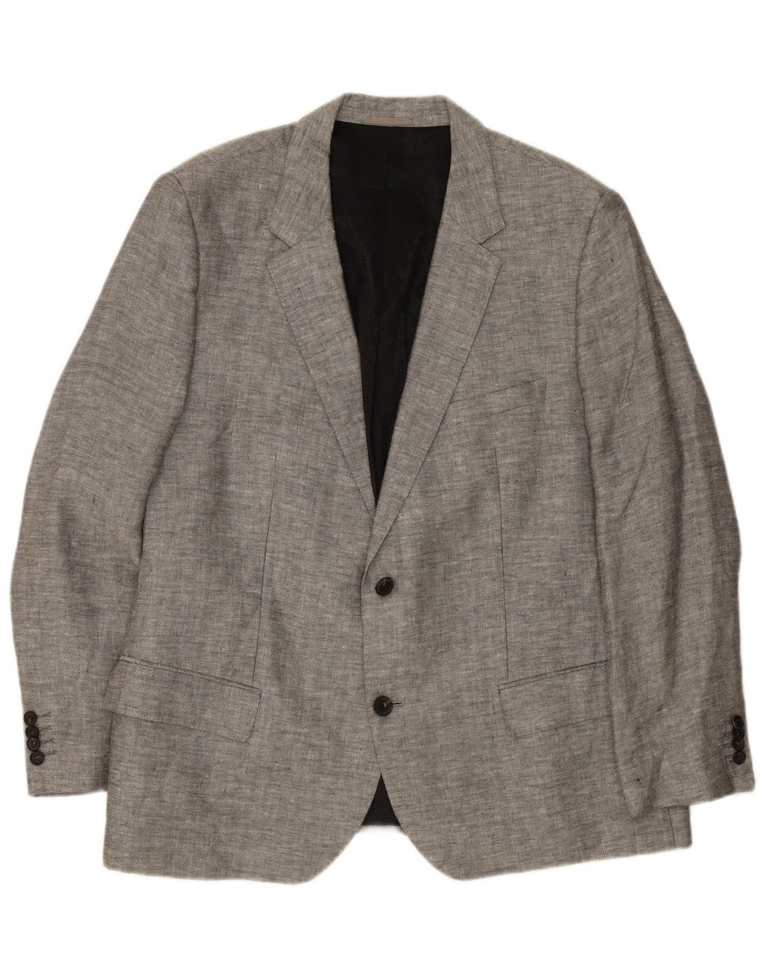 Hugo Boss Herren 2-Knopf-Blazerjacke EU 62 6XL Graues Leinen